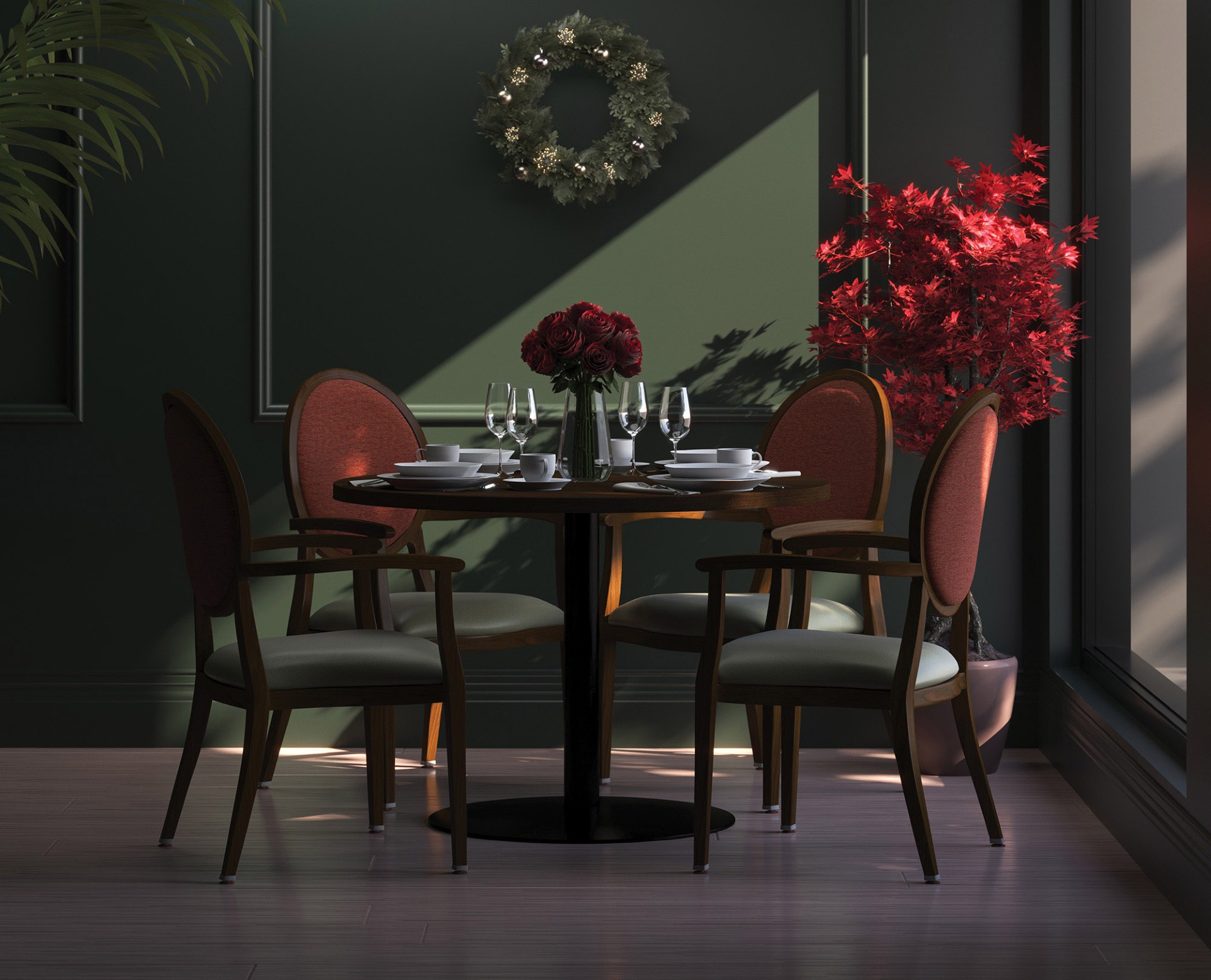 Dining room equipped with Quick-Ship furniture