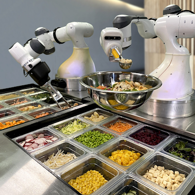 Foodservice Robotic arms on food buffet